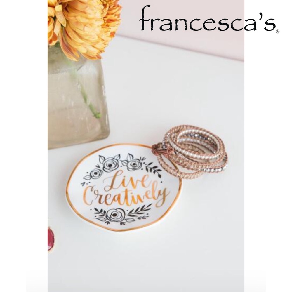 Francesca’s Live Creatively Round Trinket Tray